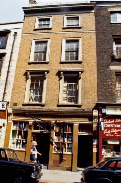 20 Greek Street 1973 - Hopkins, Purvis and Sons, white lead and varnish merchants.jpg. Click on the picture to enlarge
